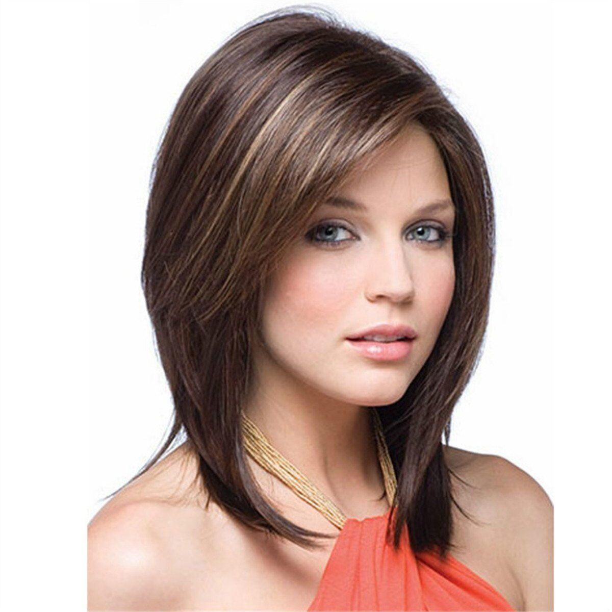 14 Beauty Short Bob Wave Wigs Shoulder Length Short Straight For Fashion Women S Full Hair Wig Straight Synthetic Bob Wig With Bangs Curly Lace Front