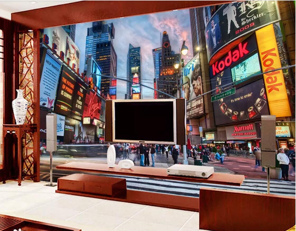 3d Room Wallpaper Custom Photo Mural New York Times Square TV