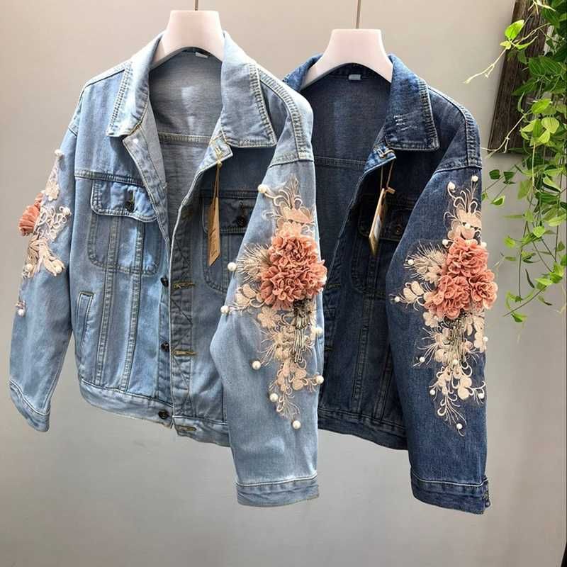 Flower jean jacket Clearance