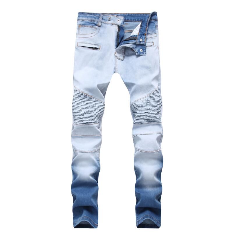 light blue denim trousers