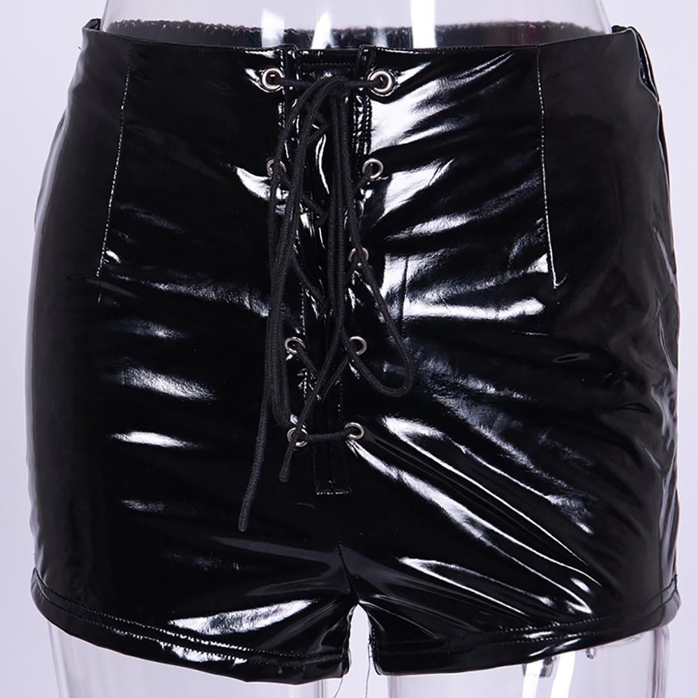 Womens Leather Shorts Sexy Slim Bag 
