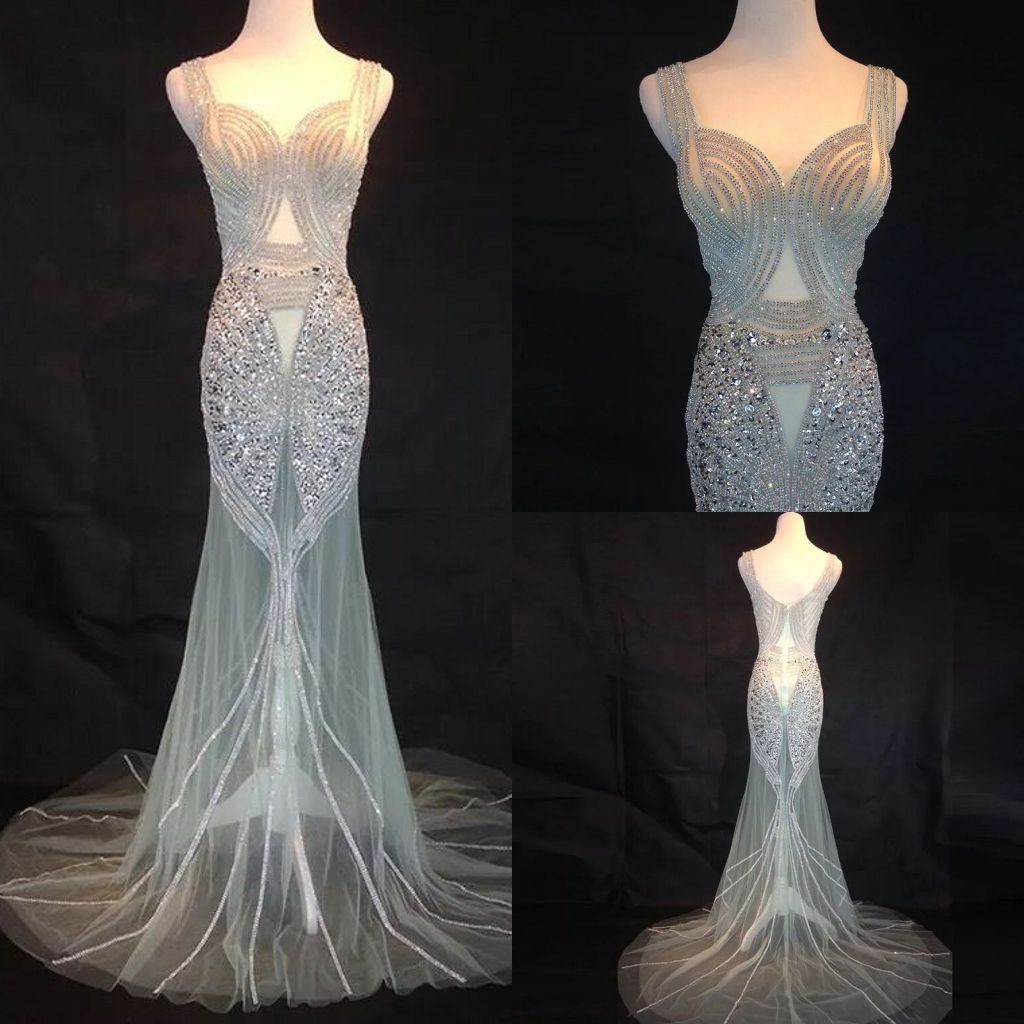 Großhandel 12 Glitzernden Strass Perlen Abendkleid Lange Meerjungfrau Sexy Nachtclub Voller Steine Abendkleider Prom Geburtstag Feiern Kleid Großhandel 12 Glitzernden Strass Perlen Abendkleid Lange Meerjungfrau Sexy Nachtclub Voller Steine Abendkleider Prom Geburtstag Feiern Kleid