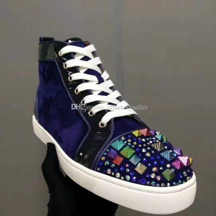 ladies navy blue leather trainers