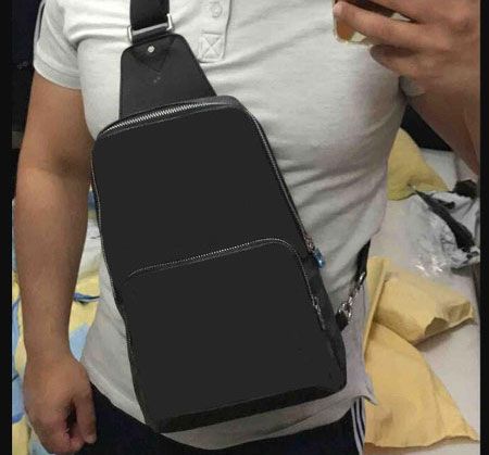 Dark Brown LUUFAN Bolso de la honda del pecho del pecho del bolso de la honda del cuero genuino de la vendimia de los hombres para los hombres Mujeres 