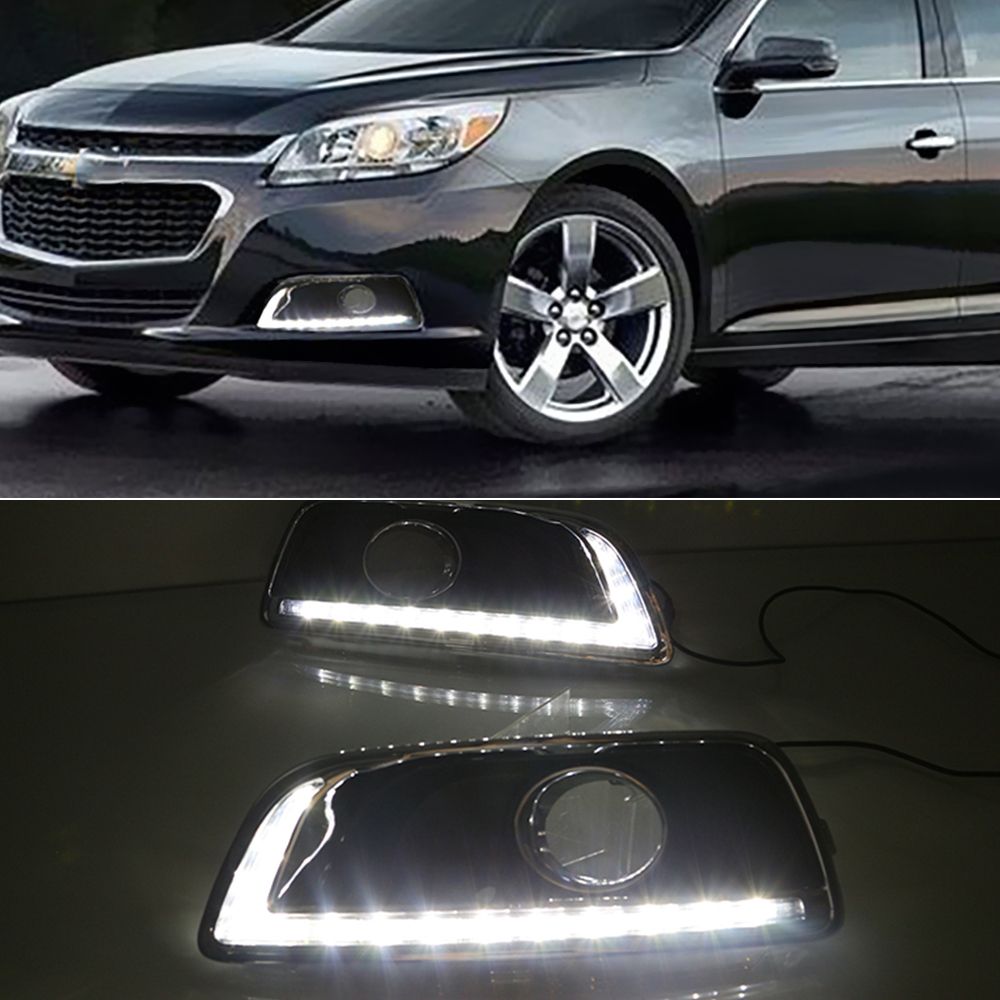 Details about   White LED Daytime Running Light For Chevy Malibu Fog Lamp DRL 2013-2015