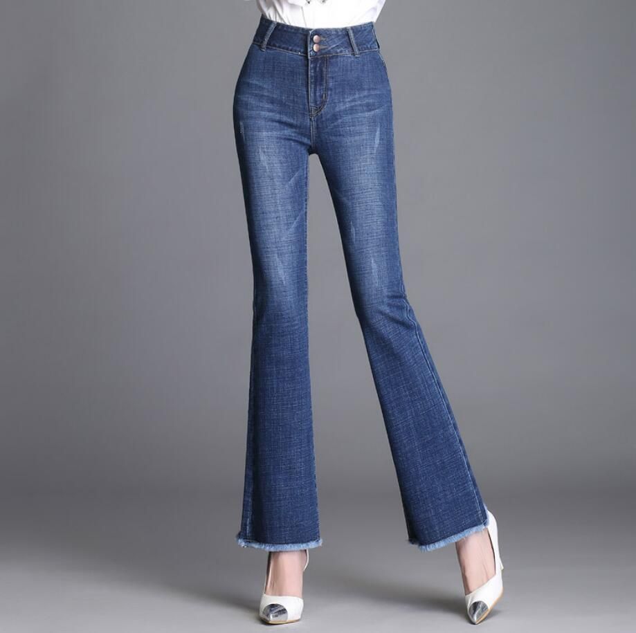 Compra Cintura Alta Flare Jeans Pantalones Stretch Skinny Jeans Mujeres  Slim Hip Denim Boot Pantalones Corte R560 Barato | Entrega Rápida Y Calidad  | Es.Dhgate