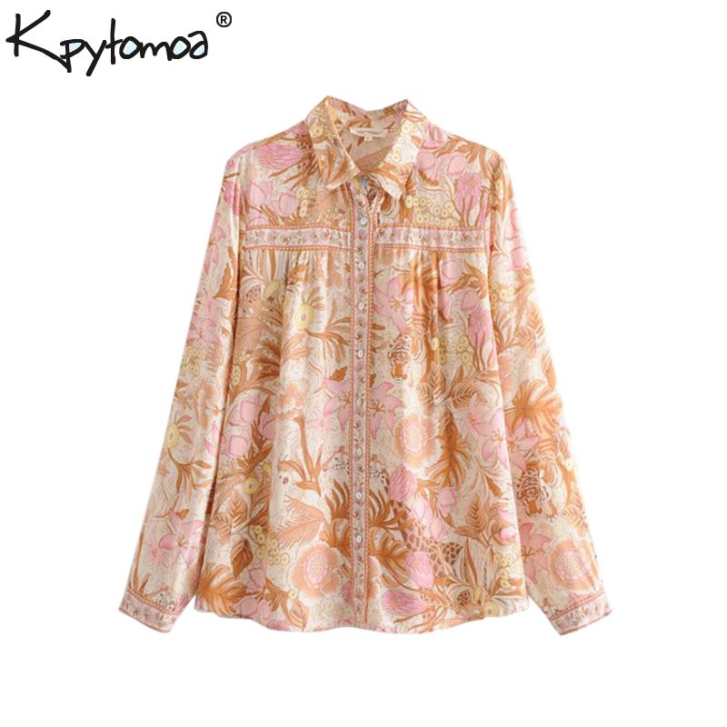 Compra Boho Chic Summer Tops Vintage Floral Imprimir Camisas Mujeres 2019  Moda Collar De Solapa De Manga Larga Blusas Blusas Mujer Barato | Entrega  Rápida Y Calidad | Es.Dhgate