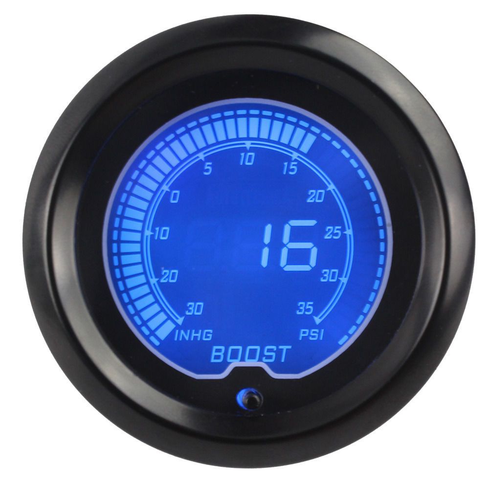 2021 Car Universally LED Digital Display Boost Gauge 30 35psi With Turbo Sensor Boost Gauge From