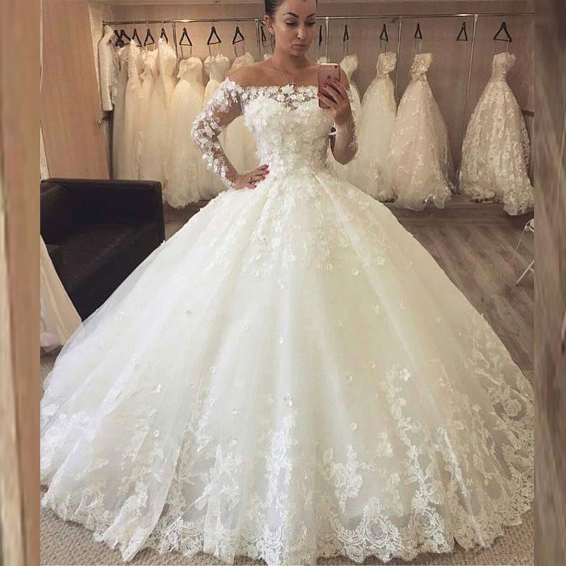 Vestidos de novia princesa con manga Clearance