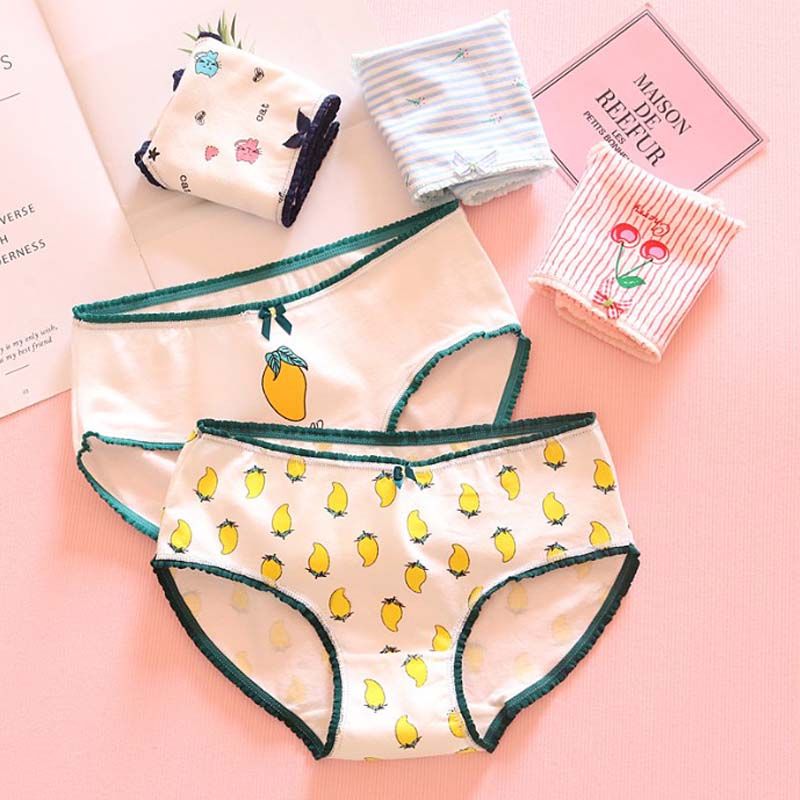 Compre Las Nuevas Mujeres De Las Bragas Arco Rosado Cereza Mango Niñas Animal Diseño Atractivo Del Algodón Ropa Interior Calzoncillos Lindos De La Ropa Interior De La Ropa Interior De Kawaii Del