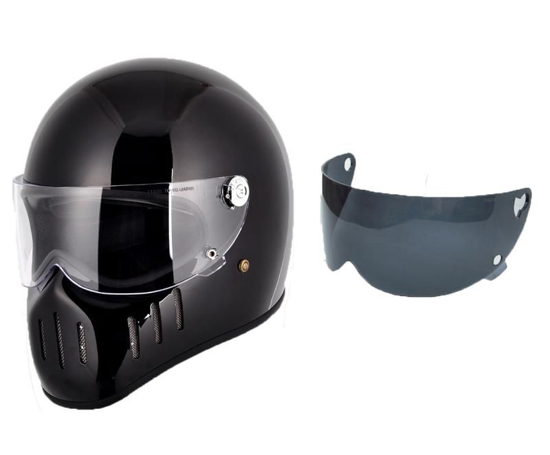 Acquistare Casco Vintage Moto Full Face Con Visiera Trasparente + Visiera  Nera Pig Mounth Dert Bike Cafe Racer Custom Motocross Cycling Economico |  Consegna Veloce E Qualità | DHgate Italy