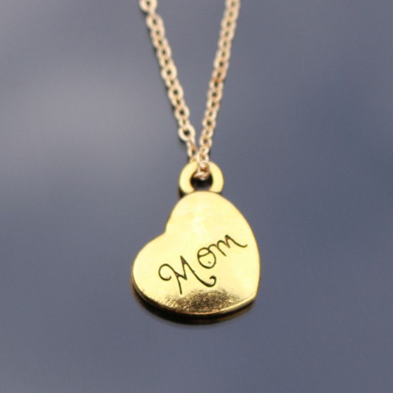 Love Vintage Gold Heart Engraved Letter 