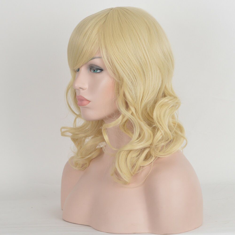 Ivory Blonde White Anime Medium Length Wigs Fab