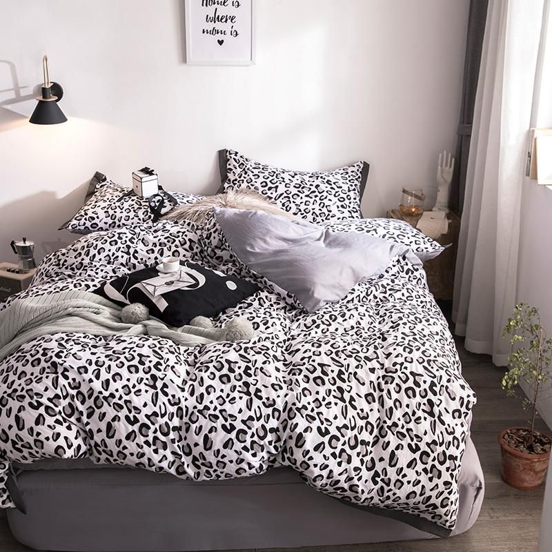 Black Leopard Print Bedding Sets Kids Adults Duvet Cover Bed Sheet