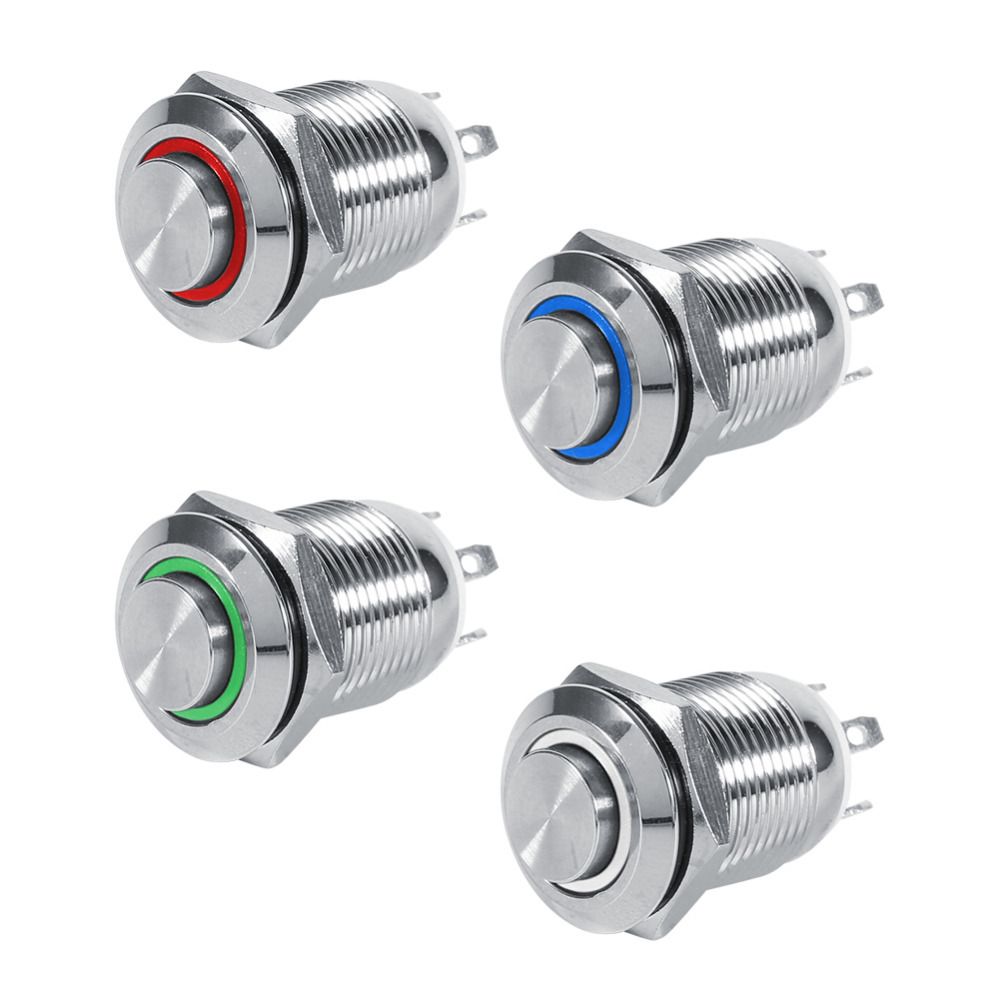 2020 New 12mm Circle Led Waterproof Metal Momentary Push Button Switch High Flush 4 Pin 1no Led Momentary Switch Push Button Switch From Taopz 16 82