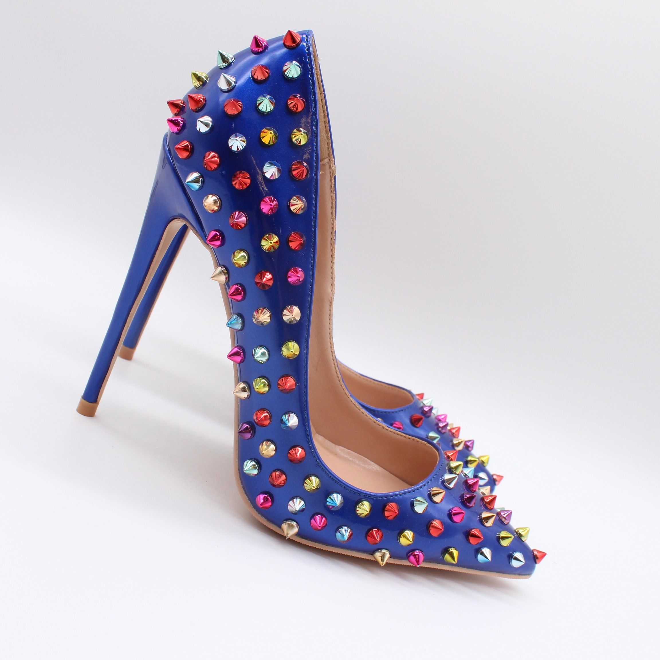 royal blue patent leather heels
