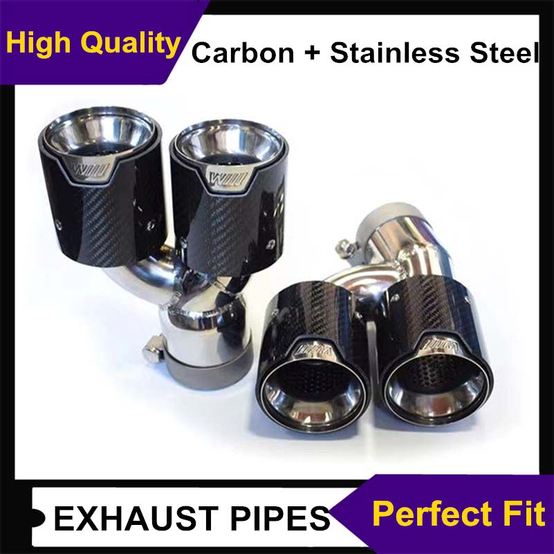 New Style Real Carbon Fiber Exhaust End Pipes Fits For Bmw 5 Series G30