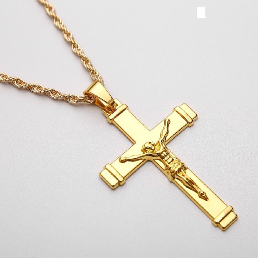 Fashion Men Hip Hop Gold Jewelry Cross 