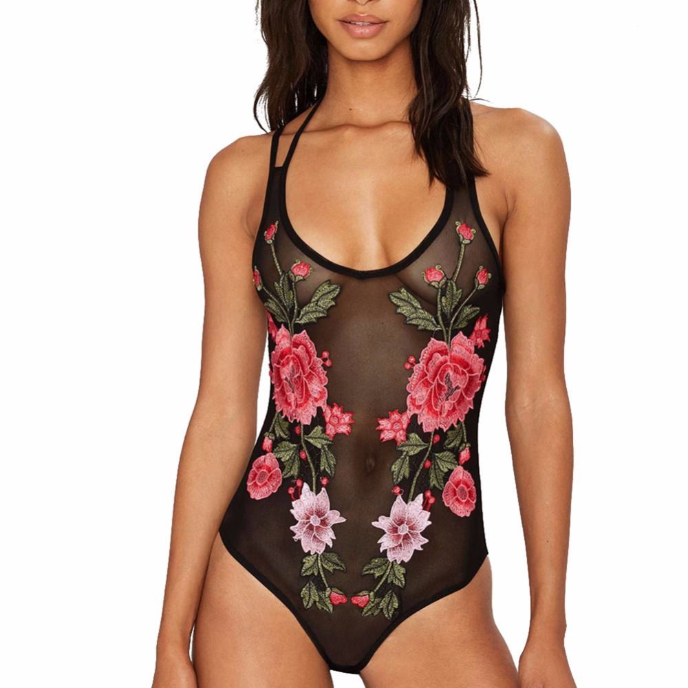 embroidered bathing suit