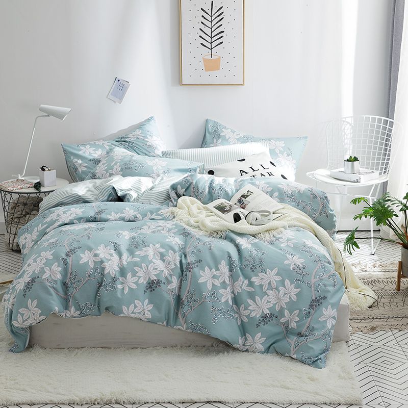 Country Style Floral Print Bedding Set Twin Queen Size Cotton