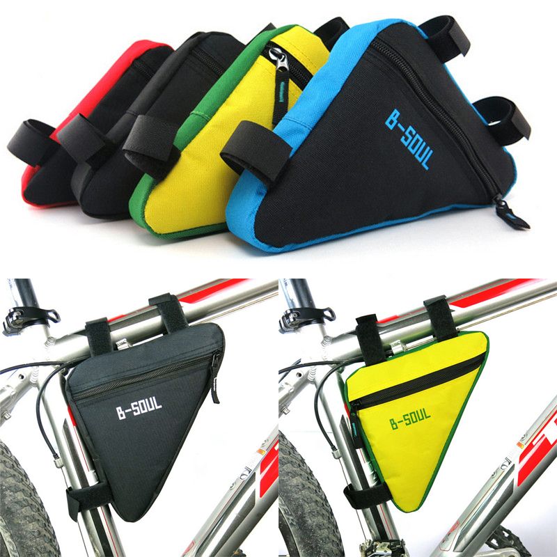 Bike Front Frame Triangle Bag Cycling Bicycle Tube Pouch Holder Saddle Panniers
