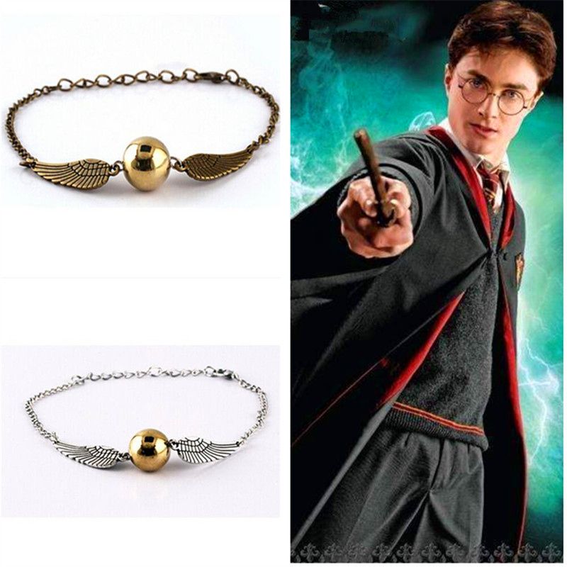 Conmemorativo ama de casa al revés Moda Harry Quidditch de oro pulseras de Snitch para Wings bola linda mujeres y hombres Potter Conmemorativo ama de casa al revés Moda Harry Quidditch de oro pulseras de Snitch para Wings bola linda mujeres y hombres Potter
