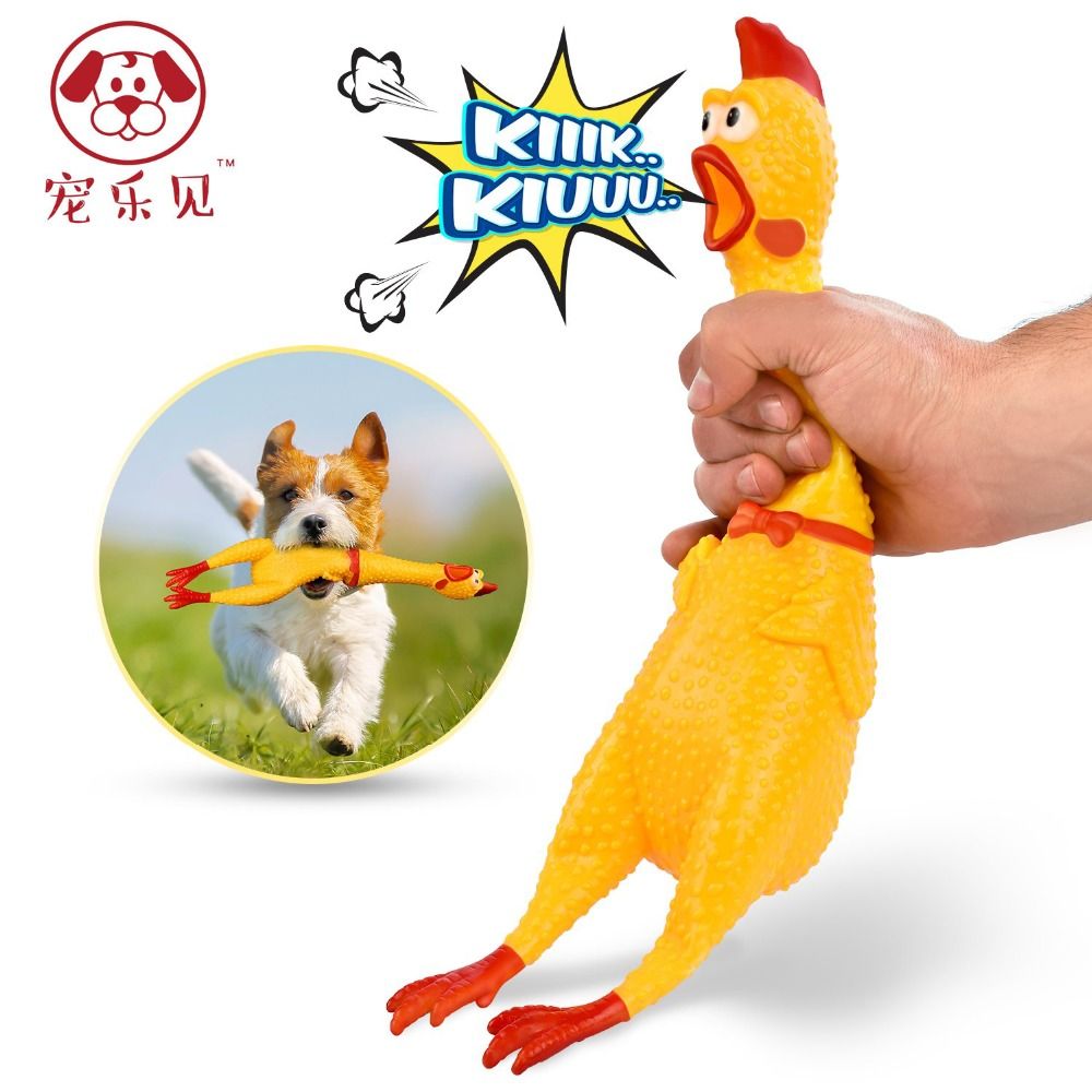 Compre Mascotas Juguetes Para Perros Juguete De Sonido De Apretón De Pollo Sonido Para Perros Súper Durable Divertido Gruñendo Amarillo Perro De Goma De Pollo Para Perro Masticar A 83,32 € Del