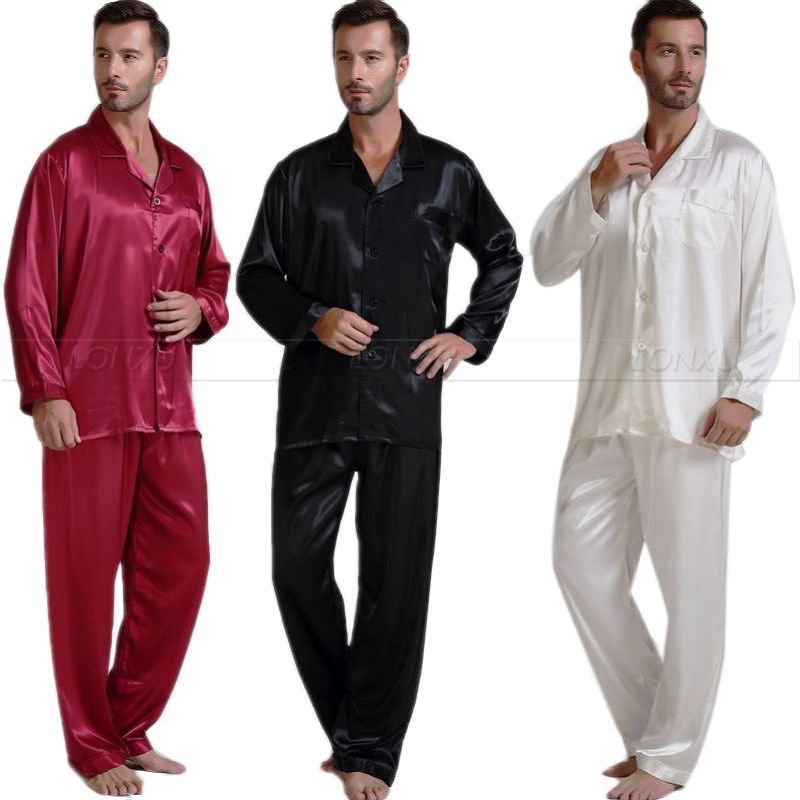 Мужские Спящие Одежды Мужская Silk Satin Pajamas Set Pajama Pajamas PJS  Loungewear S, M, L, XL, 2xL, 3XL, 4xL__Perfect Подарки От 4 946 руб. |  DHgate