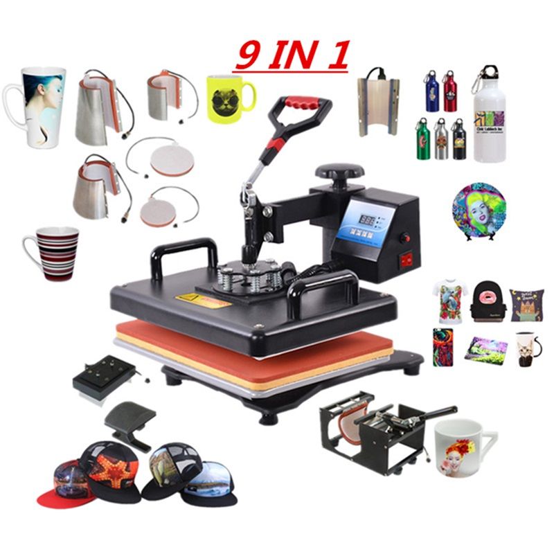 Acheter Multifonction 9 En 1 Combo Heat Machine De Presse Sublimation Presse De La Chaleur De Transfert De Chaleur Imprimante Pour La Tasse Cap T Shirt Phone Cases De 233 42 Du Bestofferforyou Dhgate Com