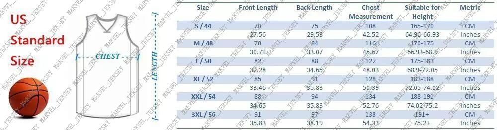 Men S Basketball Jersey Size Chart