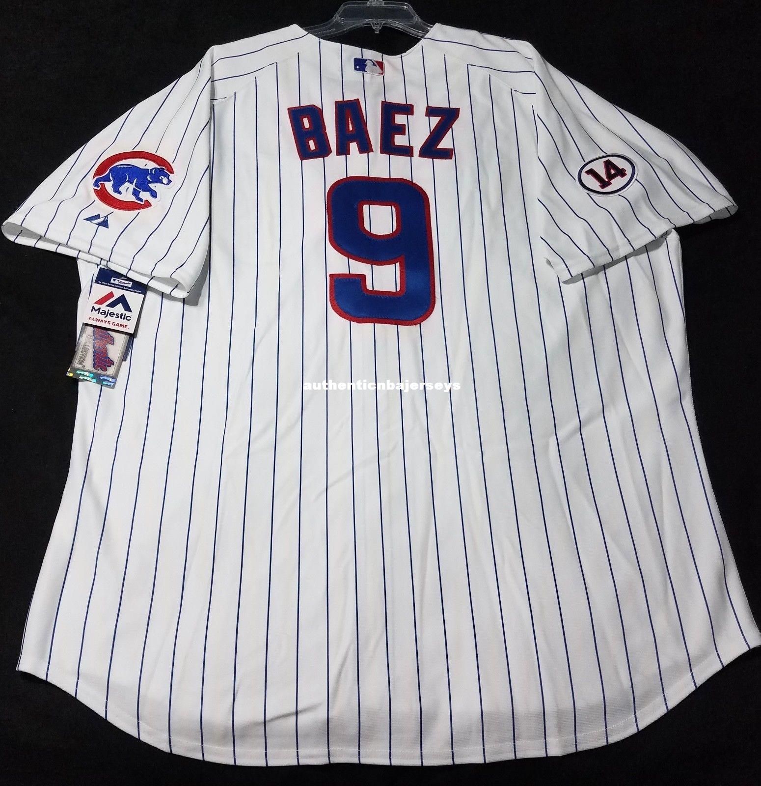 Cheap! Majestic CHICAGO #9 PINSTRIPE JAVIER BAEZ ONFIELD ...
