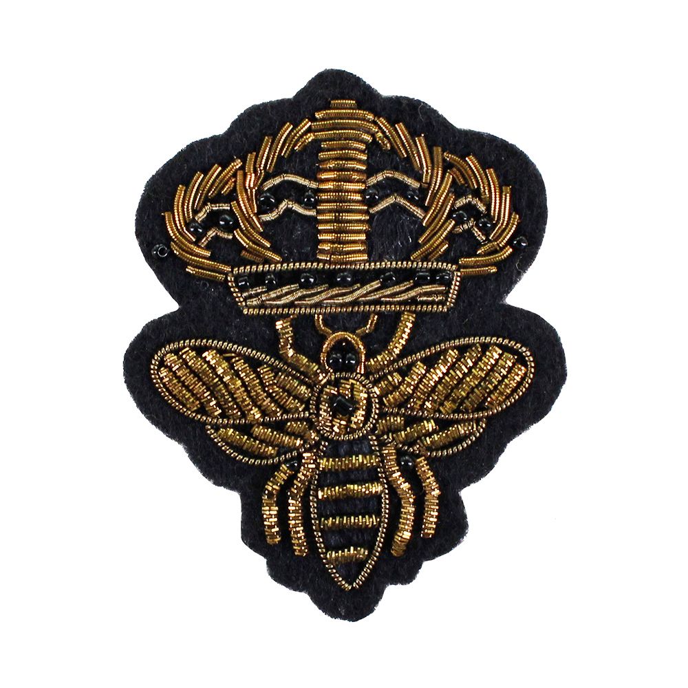 abeja 1 pieza B parches nuevos para pantalones ropa decorados Insignias vintage de seda india con dise/ño de corona