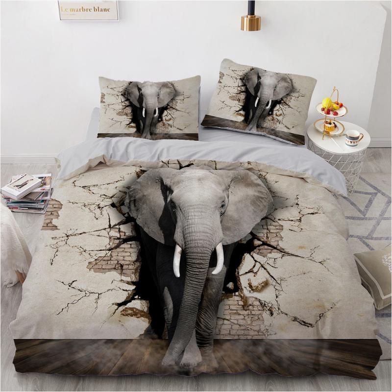 Onglyp 3d Elephant Bedding Set Duvet Cover With Pillow Case Single Twin Double Full Queen King Size Bedding Sets Quilt Cover Sports Bedding French Country Bedding From Hymen 67 76 Dhgate Com