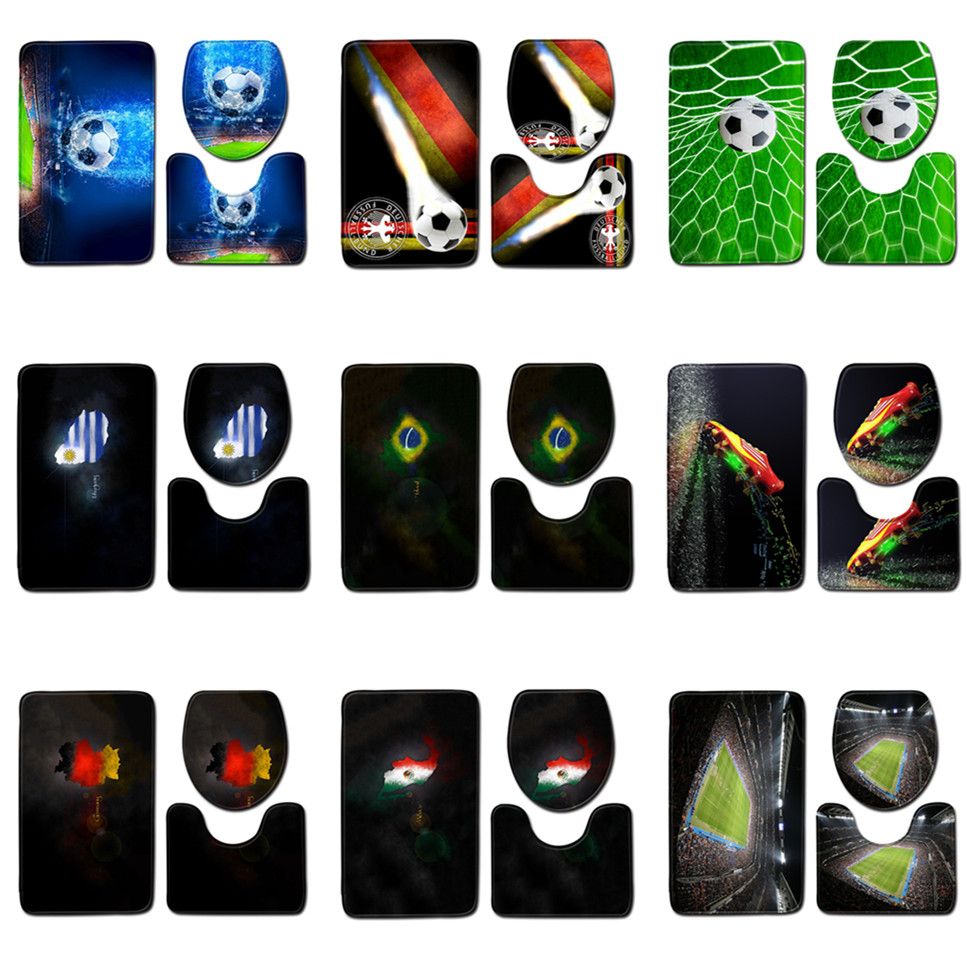 Grosshandel 3d Fussball Badezimmer Teppich Set Rutschfeste Bad Bodenmatte Toilettenabdeckung Fussmatte 9 Farben Von Comfortplus 16 Auf De Dhgate Com Dhgate