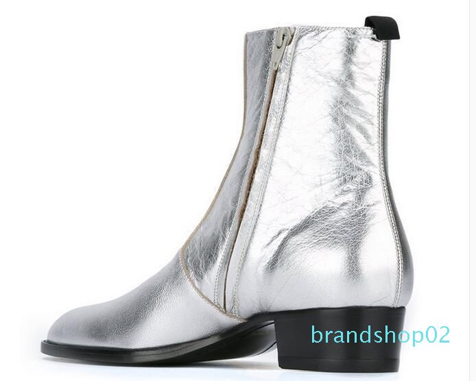 silver boots for men