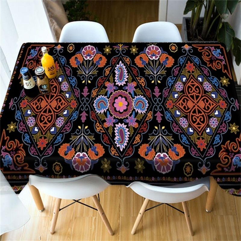 Acheter Vintage Maroc Geometrique Paisley Motif De Table Damask Tissu Carre Rectangle Couverture Ronde Pour Cafe Table A Manger Exotique Decor De 17 23 Du Wudee Dhgate Com