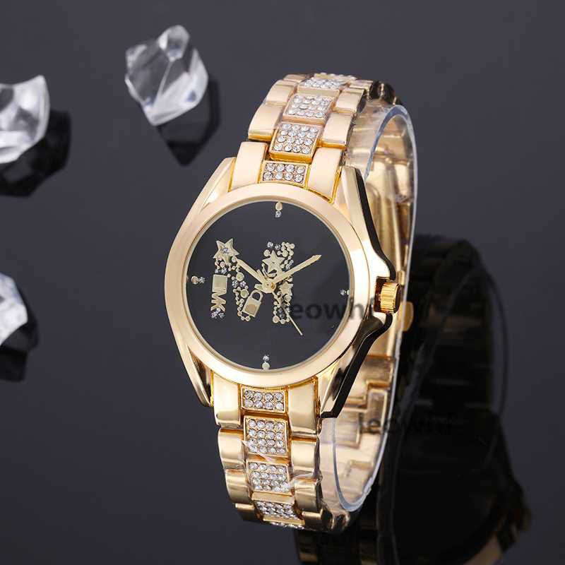 Fashion Rhinestone Wistwatches Crystal Diamond Ladies Watch Inlay Large Letters Clock Large Dial Woman Michael Quartz Watches Wholesale Watches Online Buy Online Buy Watches From Leowhf 15 23 Dhgate Com