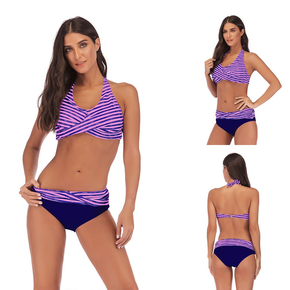 2019 Nueva Moda Tallas Grandes Bikini Set Acolchado Trajes De Baño De Rayas Sexy Traje De Baño Traje De Parte Superior Inferior S 5XL € | DHgate