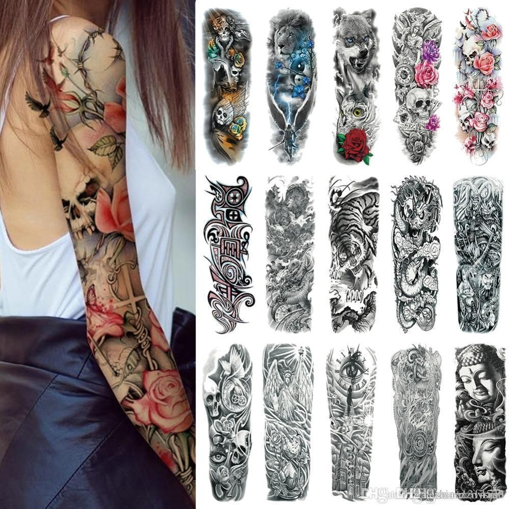 Large Temporary Tattoos Sticker Men Arm Sleeves Lelft Shoulder Fake Tattoo Body Art Sticker Twinset 3d Fake Totem From Zznysm6 0 81 Dhgate Com