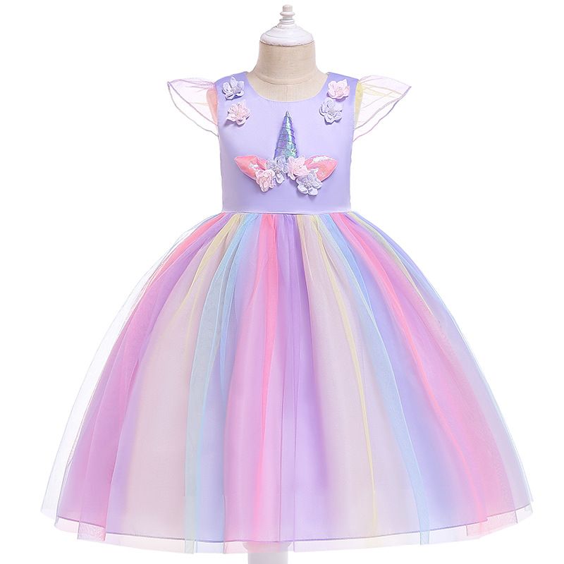 Galleta claro famélico Vestidos infantiles para niñas Vestido de fiesta de dibujos animados Vestidos  de princesa Cosplay para niños