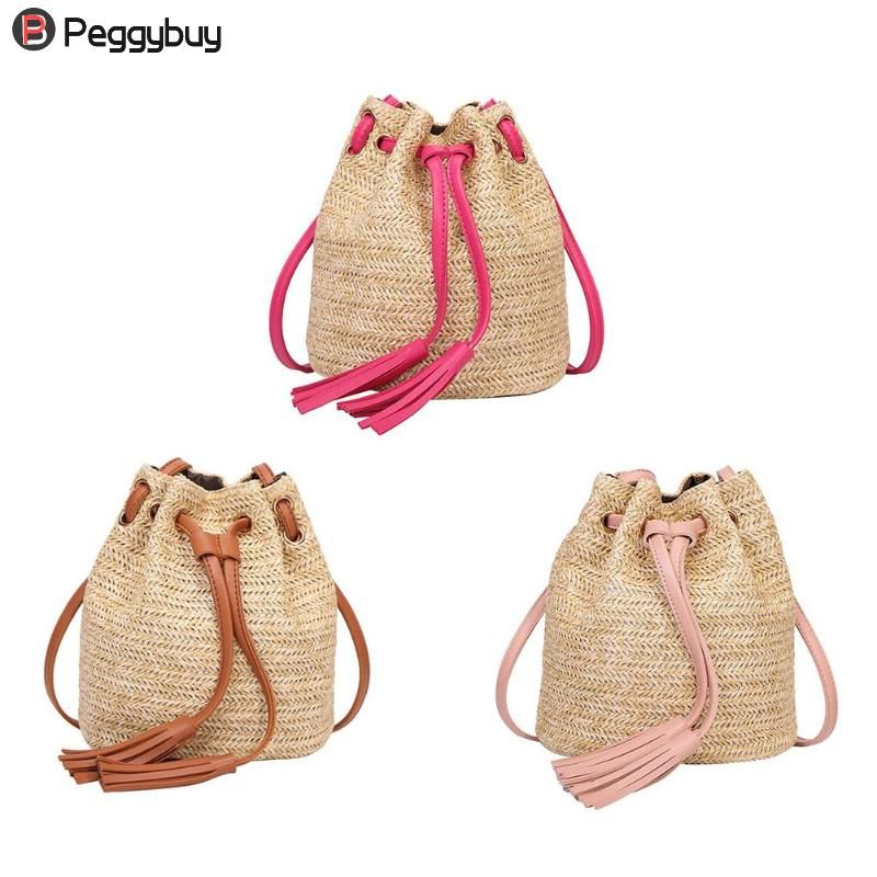 Acquistare Borsa Da Spiaggia Casual Borse Di Paglia Mini Borsa Intrecciata  In Vimini Intrecciato Borse In Vimini Borsa Da Donna Estiva In Rattan Borsa  A Tracolla Con Coulisse Economico | Consegna Veloce