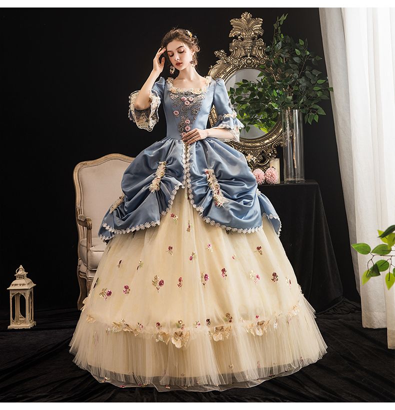 Blue Baroque Embroidery Lace Flower 