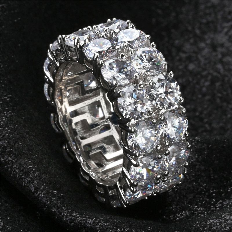 Anillo De Doble Circonio De Plata 925 Cumpleaños Boda Plata Anillo De Doble Circonio De Plata 925 Cumpleaños Boda Plata