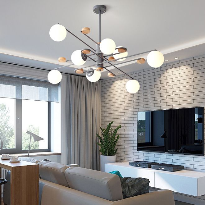 compre lamparas colgantes de cristal de bola de frijol magico moderno lampara colgante negro blanco gris luces colgantes para sala de estar dormitorio