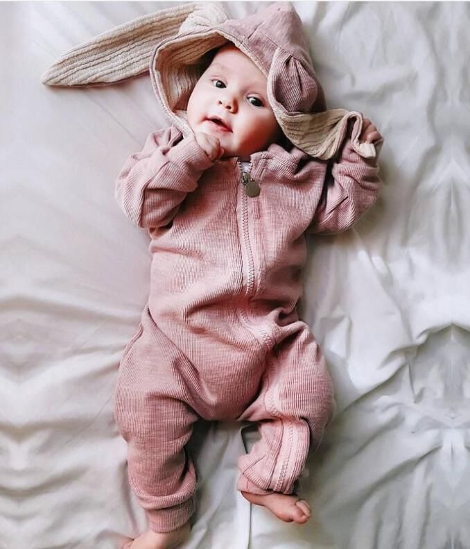 2020 Cute Bunny Fleece Velvet Infant Clothing Winter Baby Girls