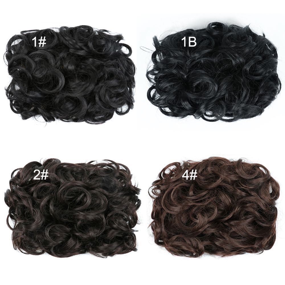 Short Drawstring Ponytail Synthetic Curly Hair Bun Extensions For Women Easy Stretch Hair With Combs Clip Short Drawstring Ponytail Synthetic Curly Hair Bun Extensions For Women Easy Stretch Hair With Combs Clip