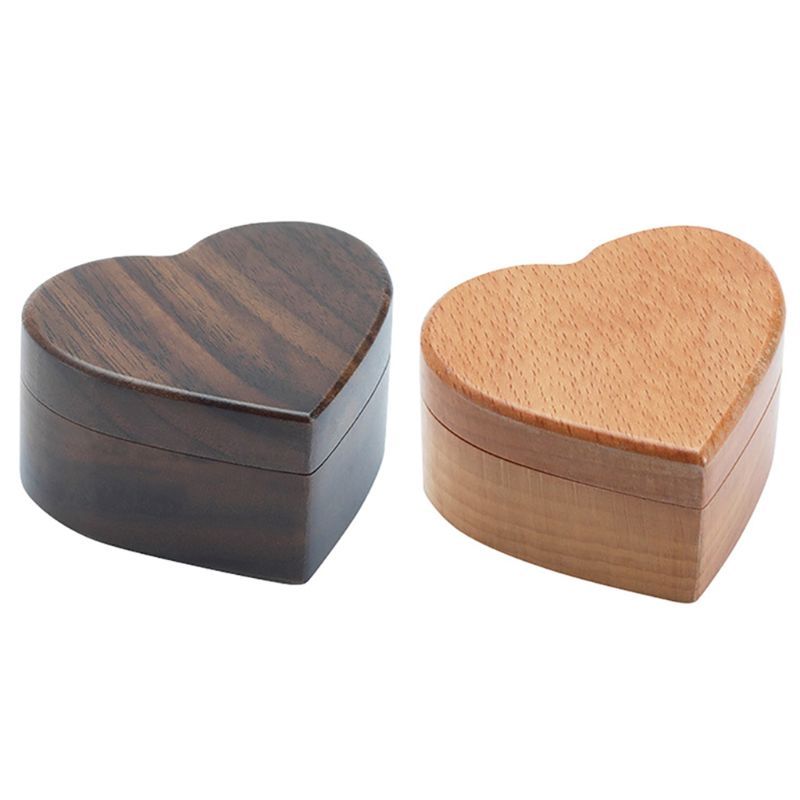 Compre En Forma De Corazon De Madera Caja Del Anillo Portable De La Joyeria Caja Del Sostenedor Del Anillo De Compromiso A 22 3 Del Shanqingmou Dhgate Com
