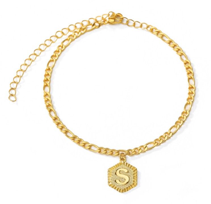 custom initial anklet