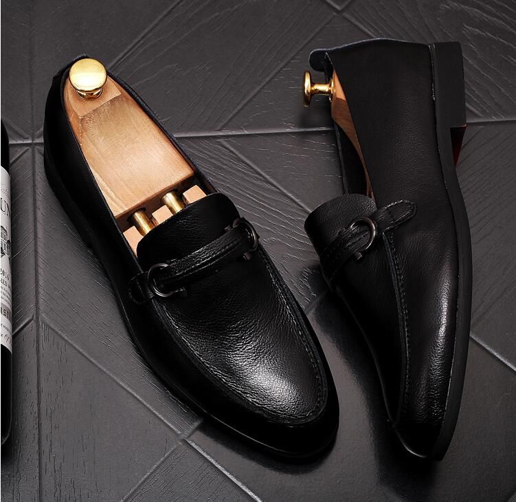 Soft Leather Slip On Men Loafers Shoes 