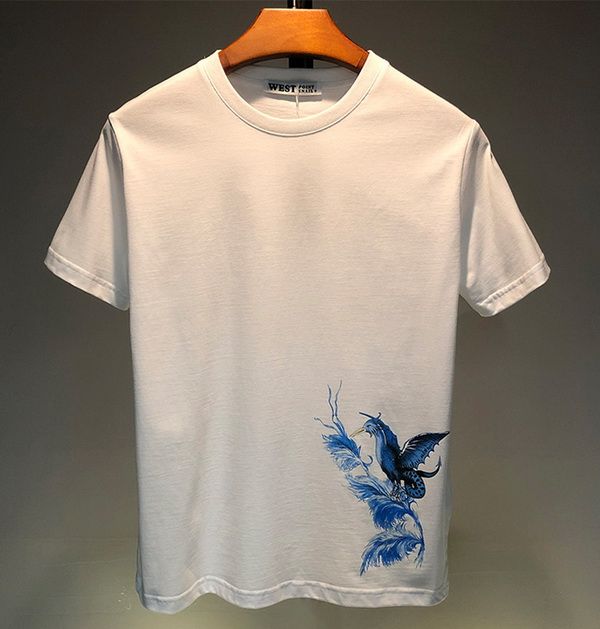 Gezond eten Specimen Traditioneel Luxury Men Designer T-Shirts New Summer T-Shirt Blue Bird Printing Designer  T-Shirt Hip Hop Men Women Short Sleeve Tees Size S-XXL